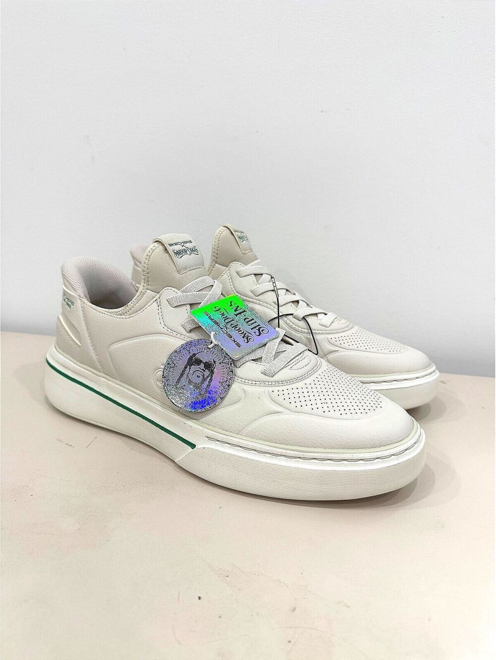 Skechers Snoop Dogg White Leather Sneakers Size Men's 11.5 Women's 13